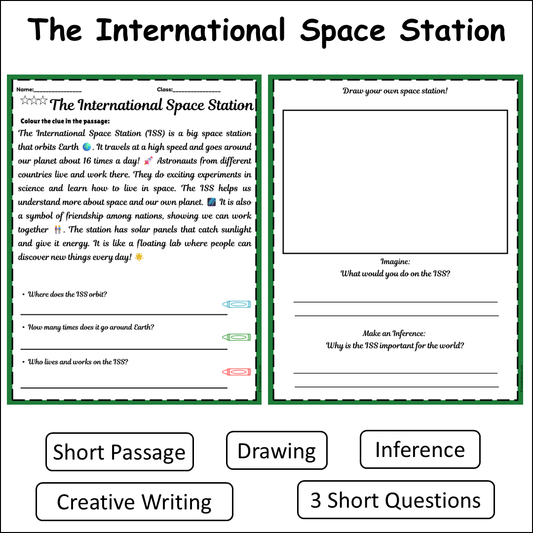 The International Space Station | Short Reading Comprehension Creative Worksheet