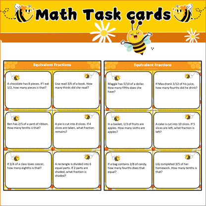 Equivalent Fractions | Math Task Cards