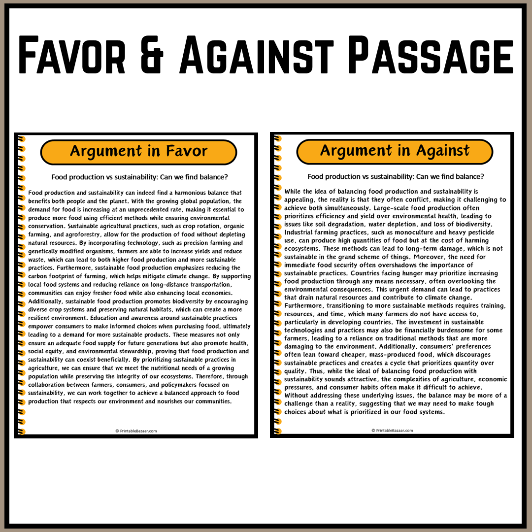 Food production vs sustainability: Can we find balance? | Debate Case Study Worksheet