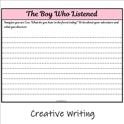 The Boy Who Listened | Main Idea and Supporting Details Reading Passage and Questions