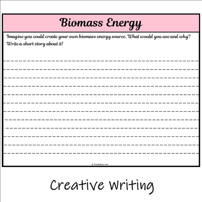 Biomass Energy | Main Idea and Supporting Details Reading Passage and Questions