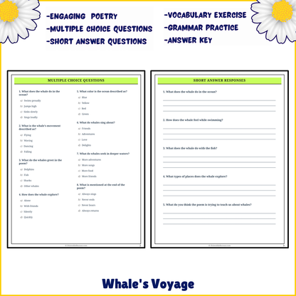 Whale's Voyage | Poem Grammar Worksheet Printable Activity