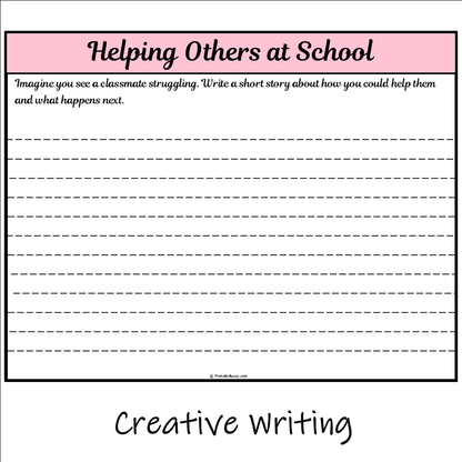 Helping Others at School | Main Idea and Supporting Details Reading Passage and Questions