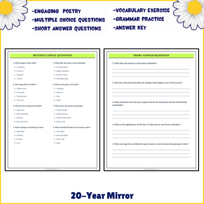 20-Year Mirror | Poem Grammar Worksheet Printable Activity