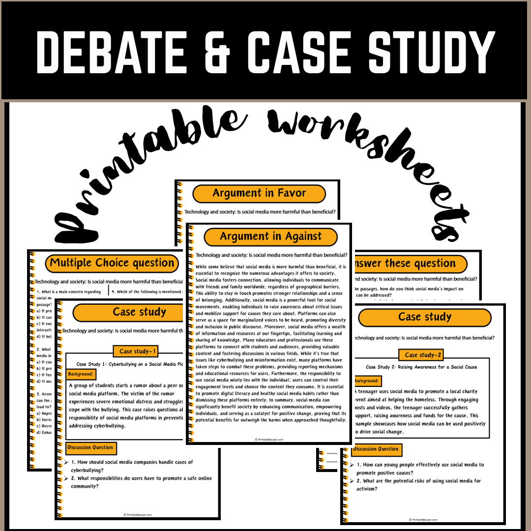 Technology and society: Is social media more harmful than beneficial? | Debate Case Study Worksheet