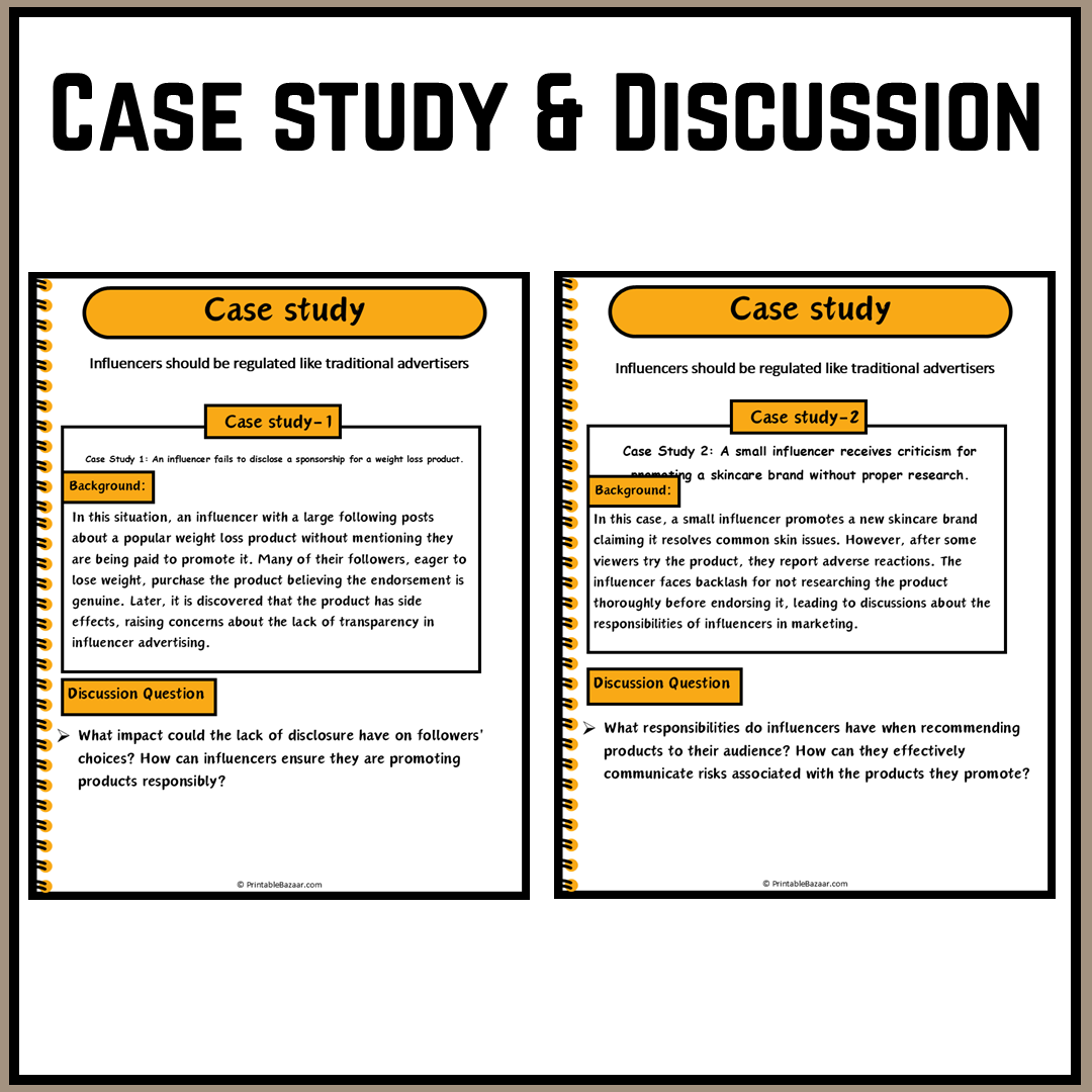 Influencers should be regulated like traditional advertisers | Debate Case Study Worksheet