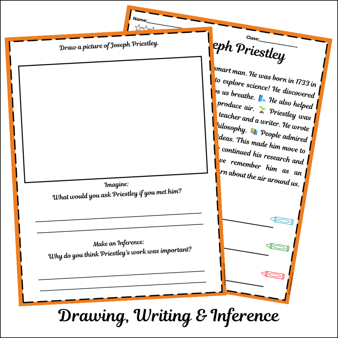 Joseph Priestley | Short Reading Comprehension Creative Worksheet