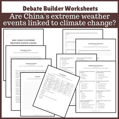 Are China's extreme weather events linked to climate change? | Favour and Against Worksheet Printable Activity