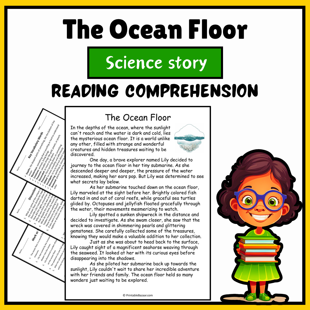 The Ocean Floor | Science Story Reading Comprehension Activity