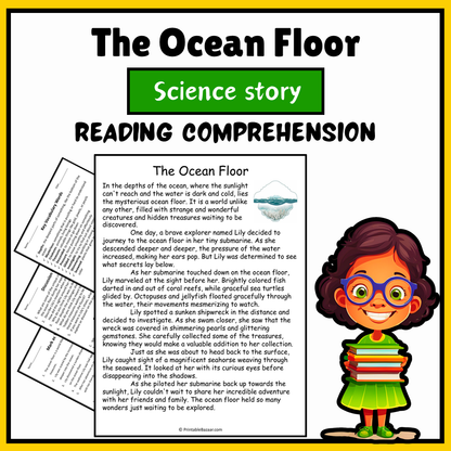 The Ocean Floor | Science Story Reading Comprehension Activity