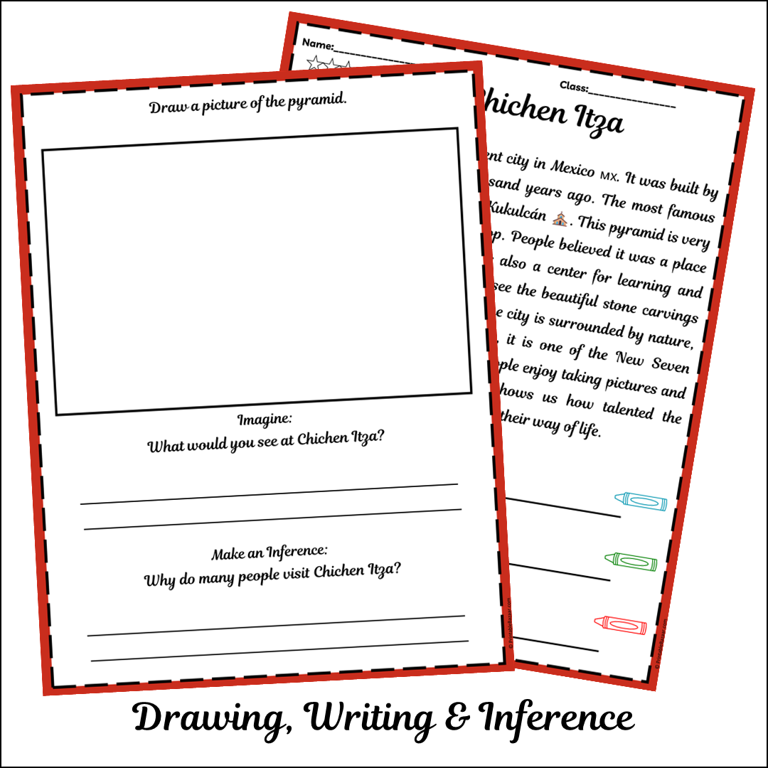 Chichen Itza | Short Reading Comprehension Creative Worksheet