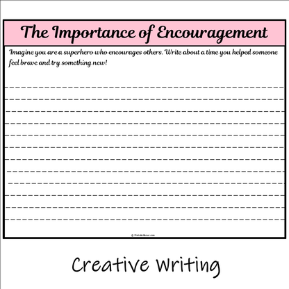 The Importance of Encouragement | Main Idea and Supporting Details Reading Passage and Questions