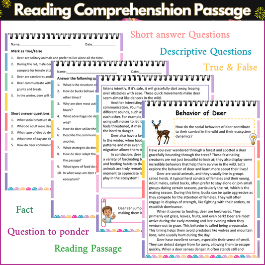 Behavior of Deer | Reading Comprehension Passage and Questions