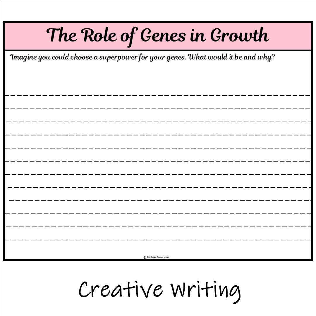 The Role of Genes in Growth | Main Idea and Supporting Details Reading Passage and Questions