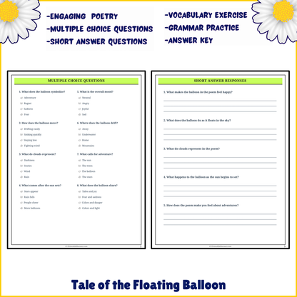 Tale of the Floating Balloon | Poem Grammar Worksheet Printable Activity