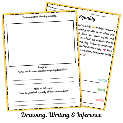 Equality | Short Reading Comprehension Creative Worksheet