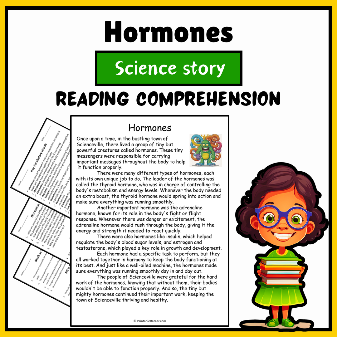 Hormones | Science Story Reading Comprehension Activity