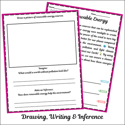 Renewable Energy | Short Reading Comprehension Creative Worksheet