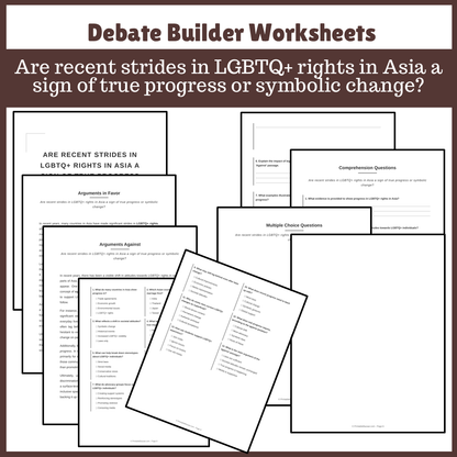 Are recent strides in LGBTQ+ rights in Asia a sign of true progress or symbolic change? | Favour and Against Worksheet Printable Activity