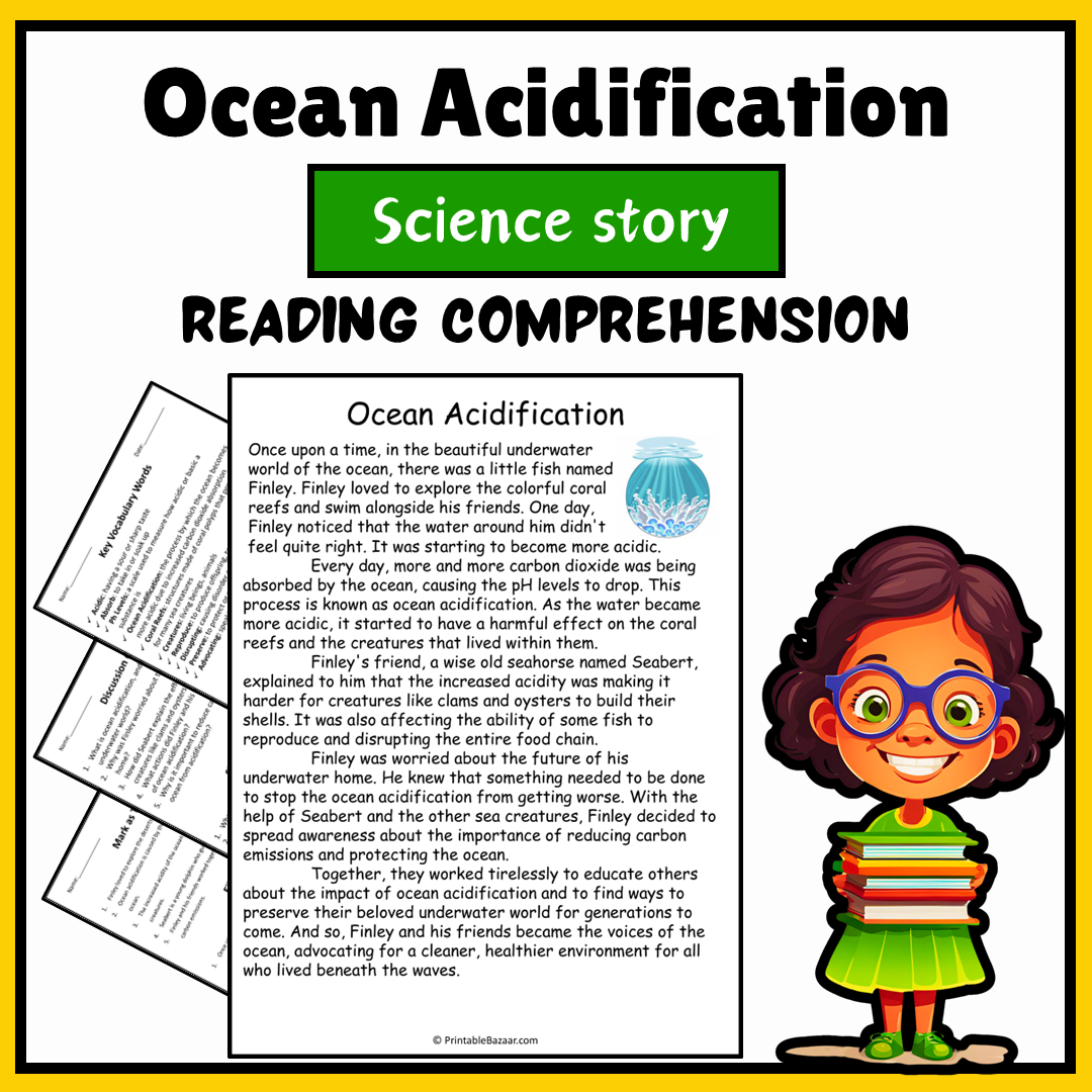 Ocean Acidification | Science Story Reading Comprehension Activity