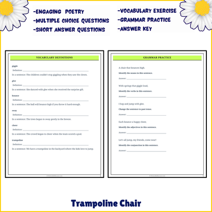 Trampoline Chair | Poem Grammar Worksheet Printable Activity