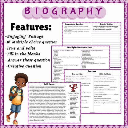 Keith Haring | Biography Reading Comprehension and Questions Worksheet