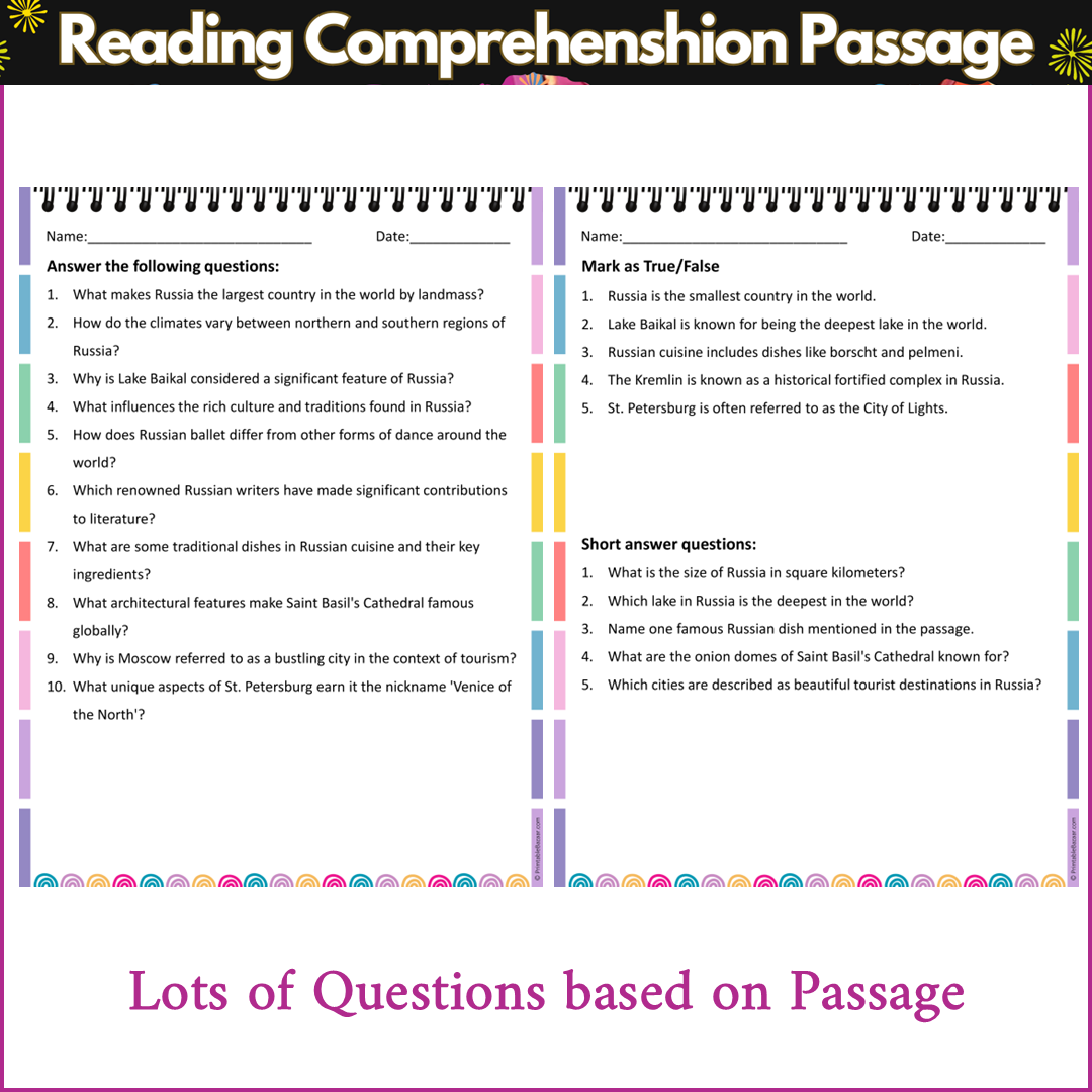 All About Russia | Reading Comprehension Passage and Questions