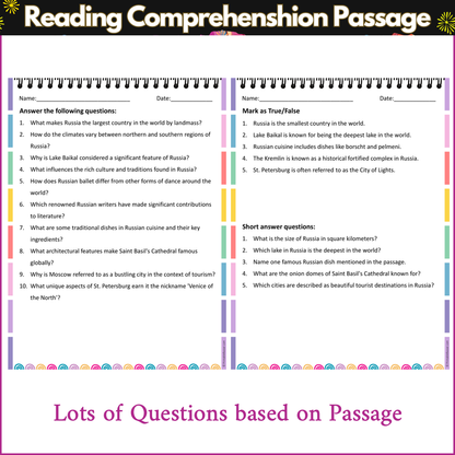 All About Russia | Reading Comprehension Passage and Questions