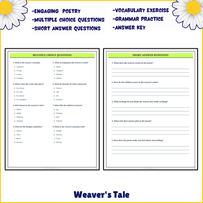 Weaver's Tale | Poem Grammar Worksheet Printable Activity