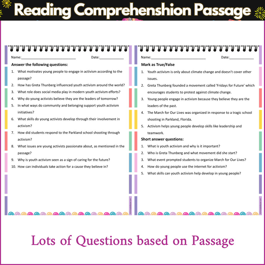 Youth Activism | Reading Comprehension Passage and Questions