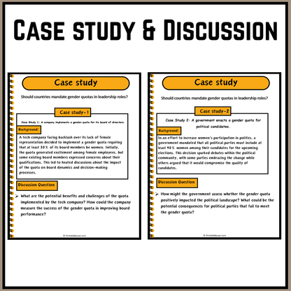 Should countries mandate gender quotas in leadership roles? | Debate Case Study Worksheet