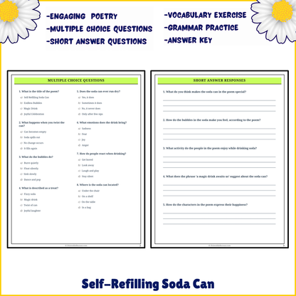 Self-Refilling Soda Can | Poem Grammar Worksheet Printable Activity