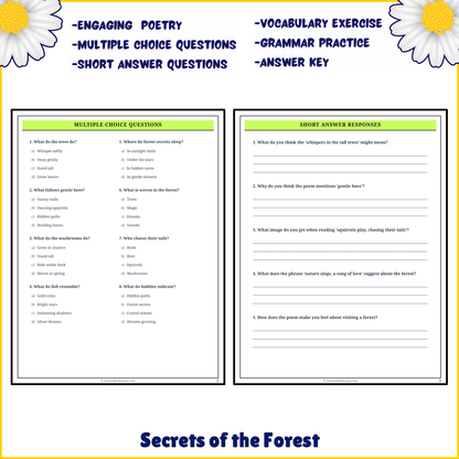 Secrets of the Forest | Poem Grammar Worksheet Printable Activity