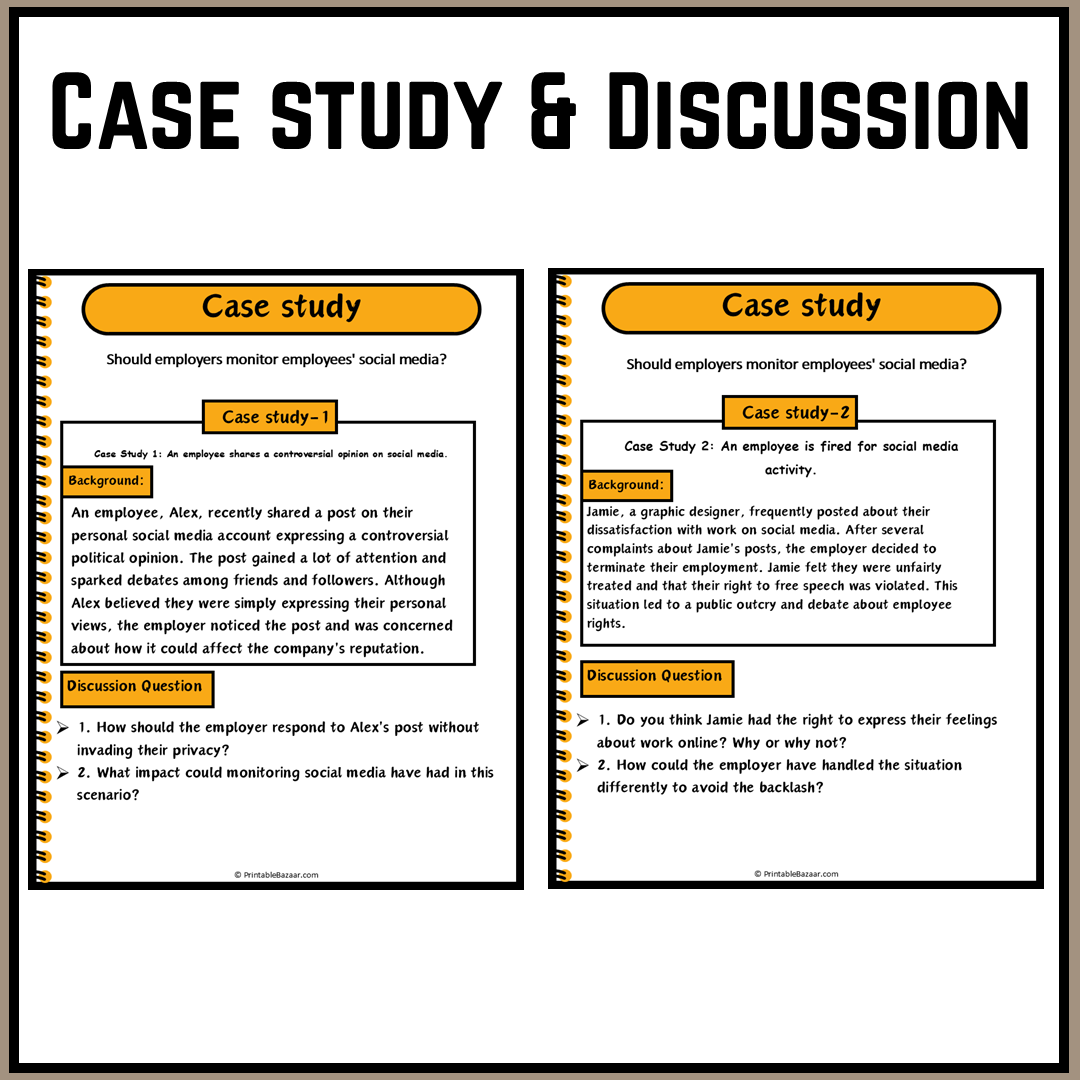 Should employers monitor employees' social media? | Debate Case Study Worksheet