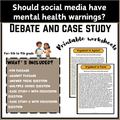 Should social media have mental health warnings? | Debate Case Study Worksheet