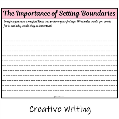 The Importance of Setting Boundaries | Main Idea and Supporting Details Reading Passage and Questions