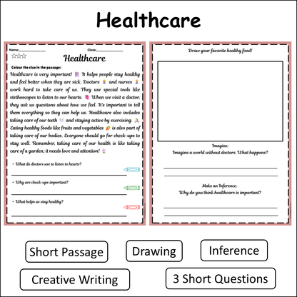 Healthcare | Short Reading Comprehension Creative Worksheet