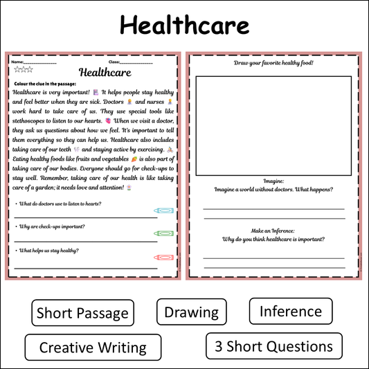 Healthcare | Short Reading Comprehension Creative Worksheet