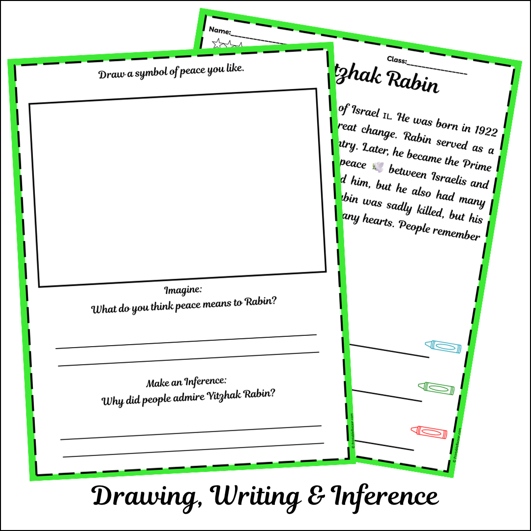 Yitzhak Rabin | Short Reading Comprehension Creative Worksheet