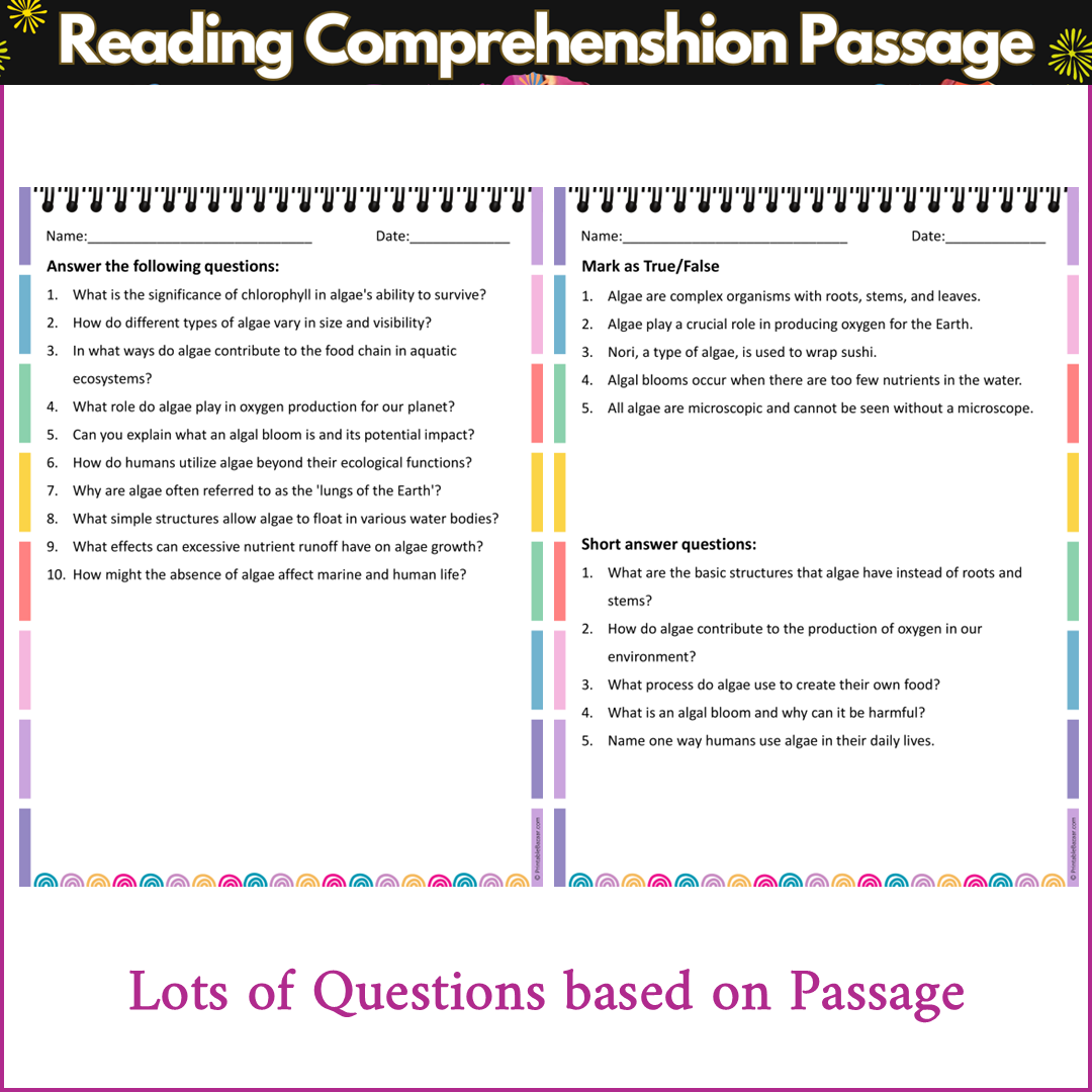 Algae | Reading Comprehension Passage and Questions