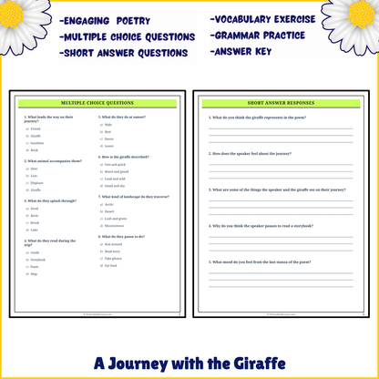 A Journey with the Giraffe | Poem Grammar Worksheet Printable Activity