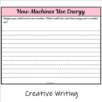 How Machines Use Energy | Main Idea and Supporting Details Reading Passage and Questions