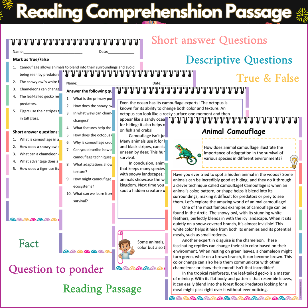 Animal Camouflage | Reading Comprehension Passage and Questions