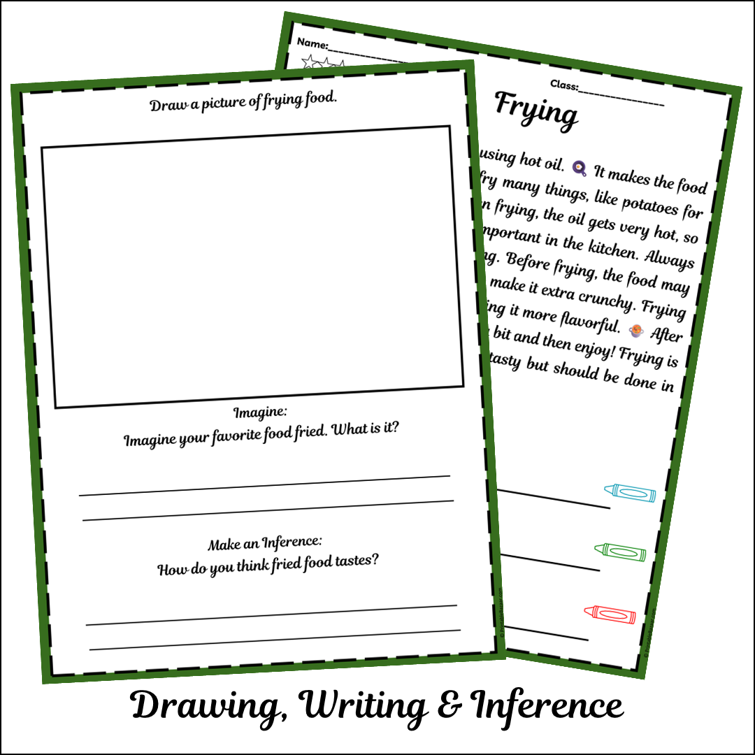 Frying | Short Reading Comprehension Creative Worksheet