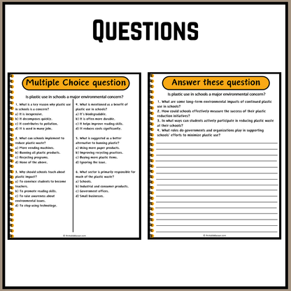 Is plastic use in schools a major environmental concern? | Debate Case Study Worksheet