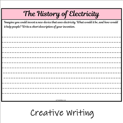 The History of Electricity | Main Idea and Supporting Details Reading Passage and Questions