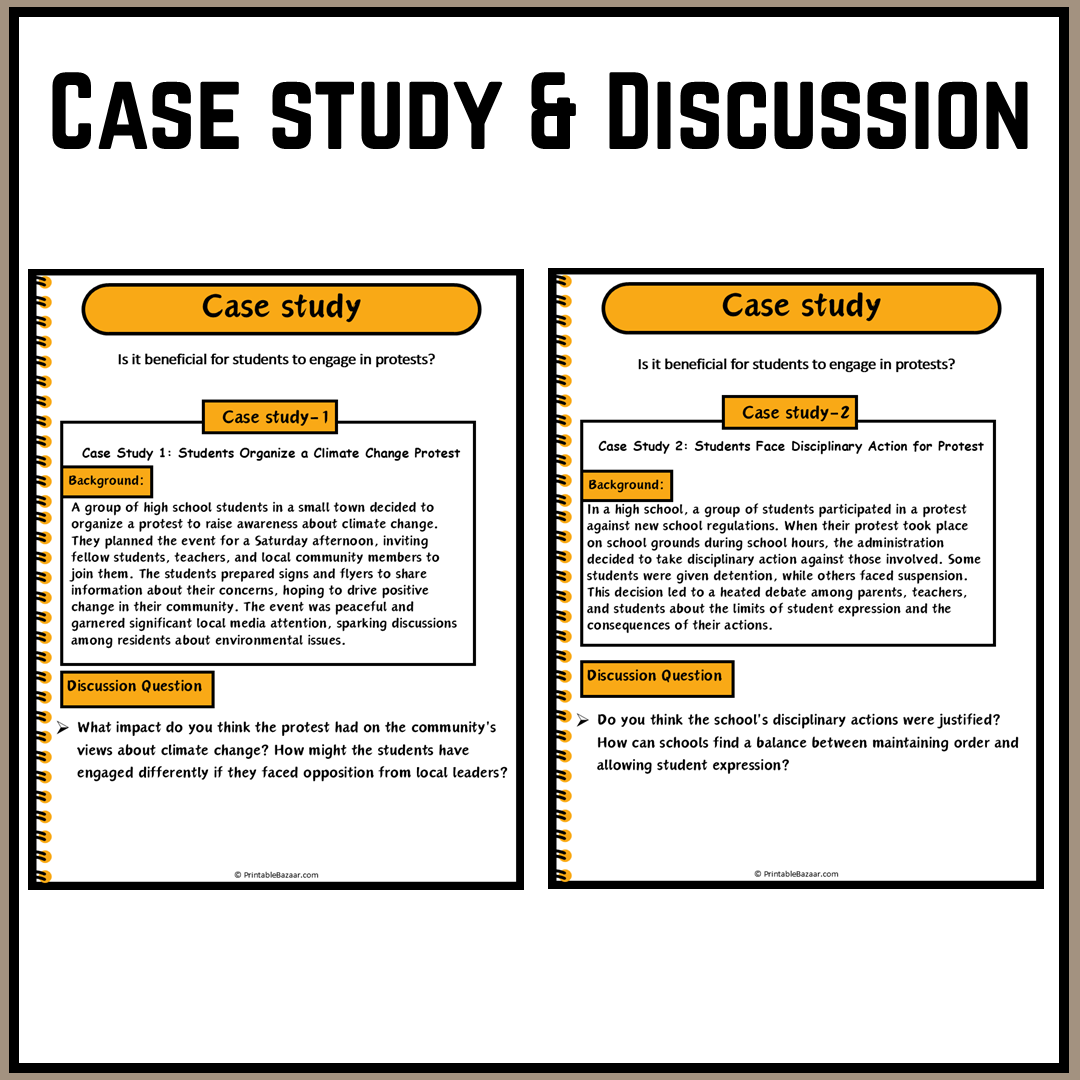 Is it beneficial for students to engage in protests? | Debate Case Study Worksheet