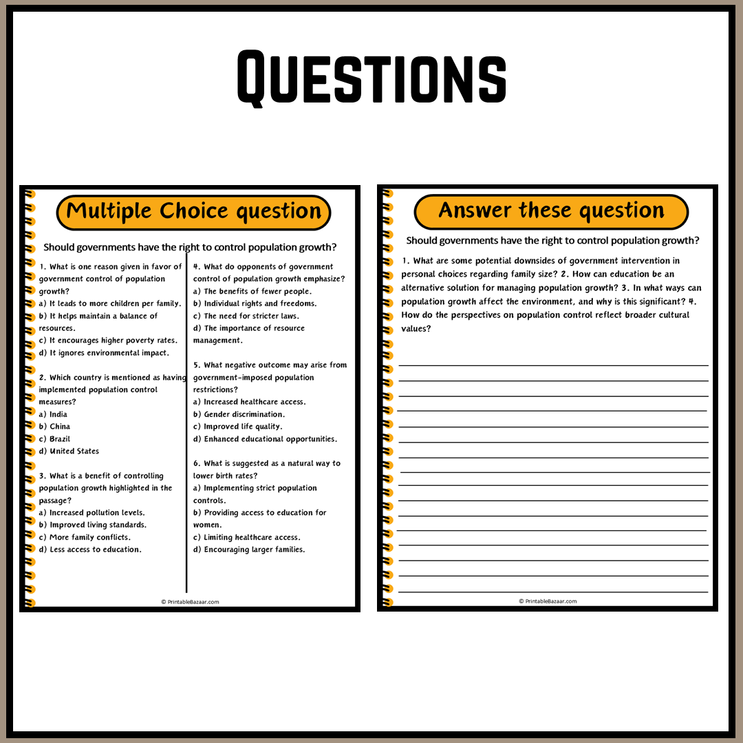 Should governments have the right to control population growth? | Debate Case Study Worksheet