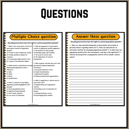 Should governments have the right to control population growth? | Debate Case Study Worksheet