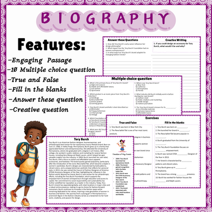 Tory Burch | Biography Reading Comprehension and Questions Worksheet